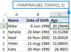 Hướng dẫn các cách tính tuổi từ ngày sinh trong excel