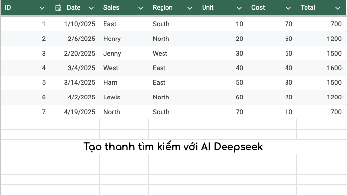 AI Deepseek giúp viết hàm