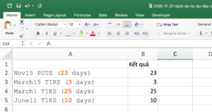 Excel tách số từ dữ liệu cho trước