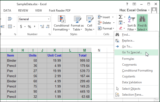 Excel xoá dòng sản phẩm trống không xoá cột trống không 09