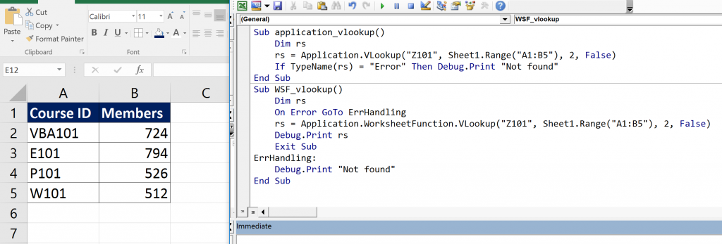 Excel nâng cao sử dụng vlookup trong vba