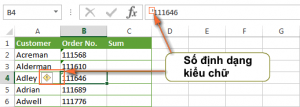Excel nâng cao số bị định dạng kiểu text