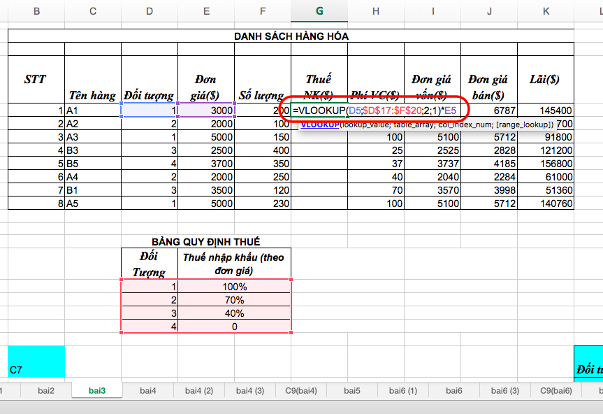 Với hàm VLOOKUP, nên tìm kiếm trên hàng hay trên cột? 
