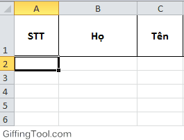 Đánh số thứ tự trong Excel bằng chuột