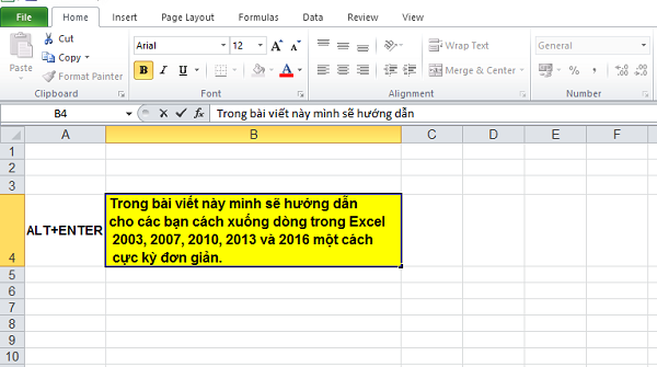 Hướng Dẫn Xuống Dòng Trong Một Ô Tính Excel - Có Video Hướng Dẫn