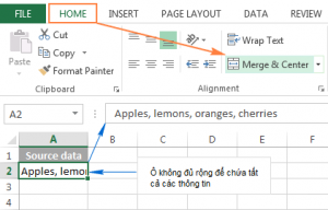 Cách gộp ô trong Excel sử dụng chức năng Merge & Center