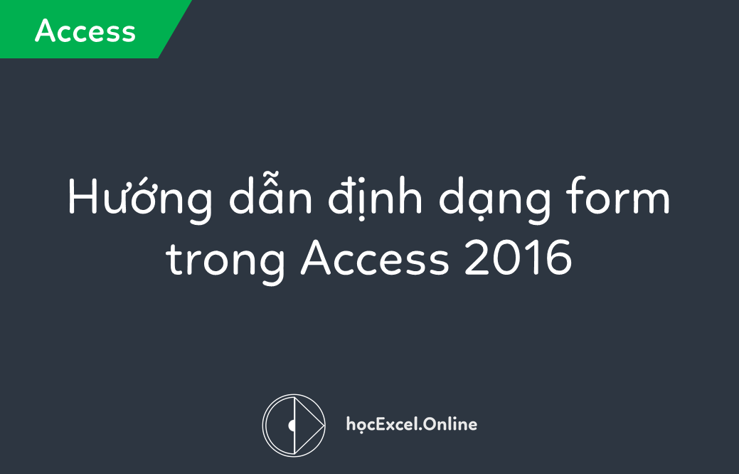 Hướng dẫn định dạng form trong Access 2016 - Học Excel Online Miễn Phí