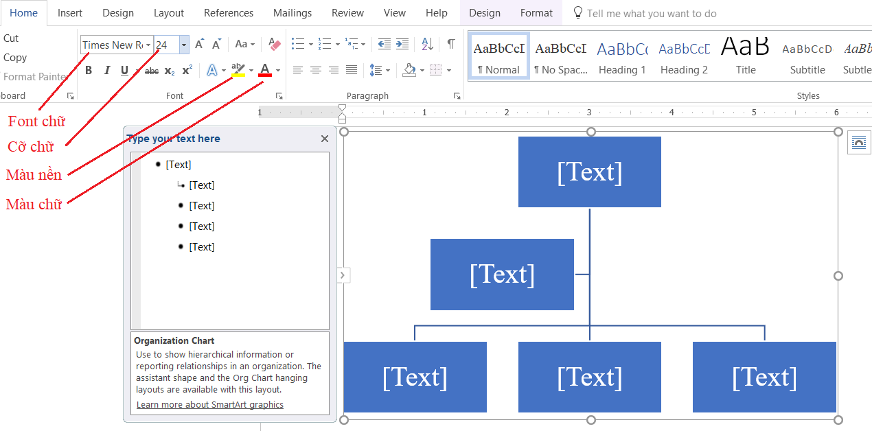 Vẽ sơ đồ tổ chức với chức năng Smart Art - Học Excel Online Miễn Phí