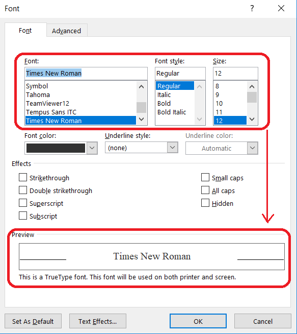 What Are The Types Of Font In Ms Word