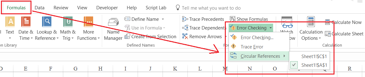 2 - sửa lỗi Circular References Warning trong Excel