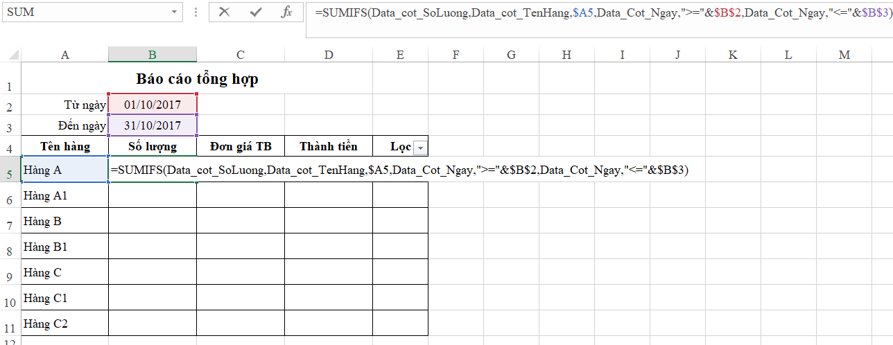 Lập Báo cáo tổng hợp tự động với Excel và VBA - Học Excel Online