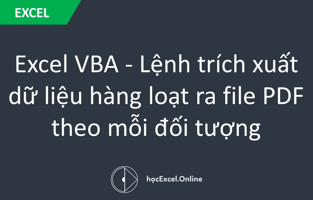 Xuất dữ liệu hàng loạt từ Excel ra PDF bằng VBA giúp cho công việc của bạn trở nên nhanh hơn và đơn giản hơn. Cùng theo dõi hình ảnh để biết những bước thực hiện cụ thể và tiện lợi để tạo được nhiều file PDF đồng thời trong thời gian ngắn.