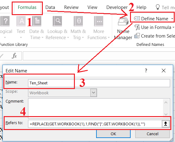Hàm Lấy Tên Worksheet Đang Làm Việc - Học Excel Online Miễn Phí