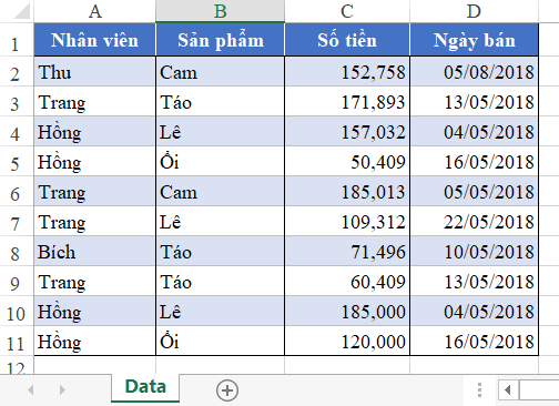 Lấy dữ liệu tự động từ sheet khác