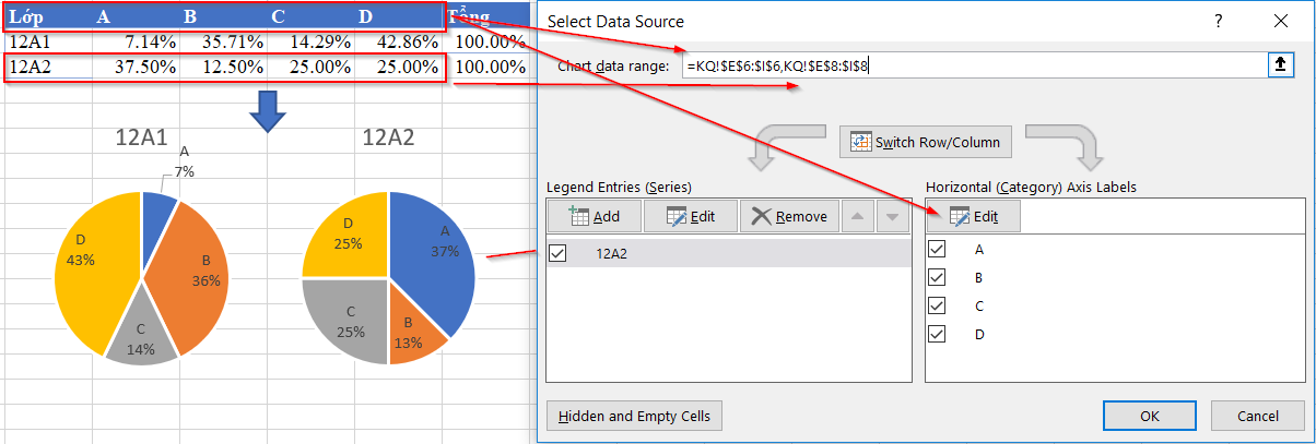 pie-chart-from-report-percentage - Học Excel Online Miễn Phí