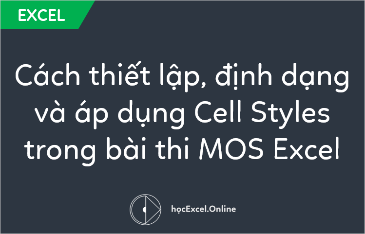 Cách thiết lập, định dạng và áp dụng Cell Styles trong bài thi MOS Excel - Học Excel Online Miễn Phí
