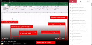 Cách tương tác với trình phát videos trên Học Excel Online
