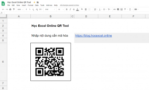 Công cụ tạo QR Code của Học Excel Online với Google Sheet