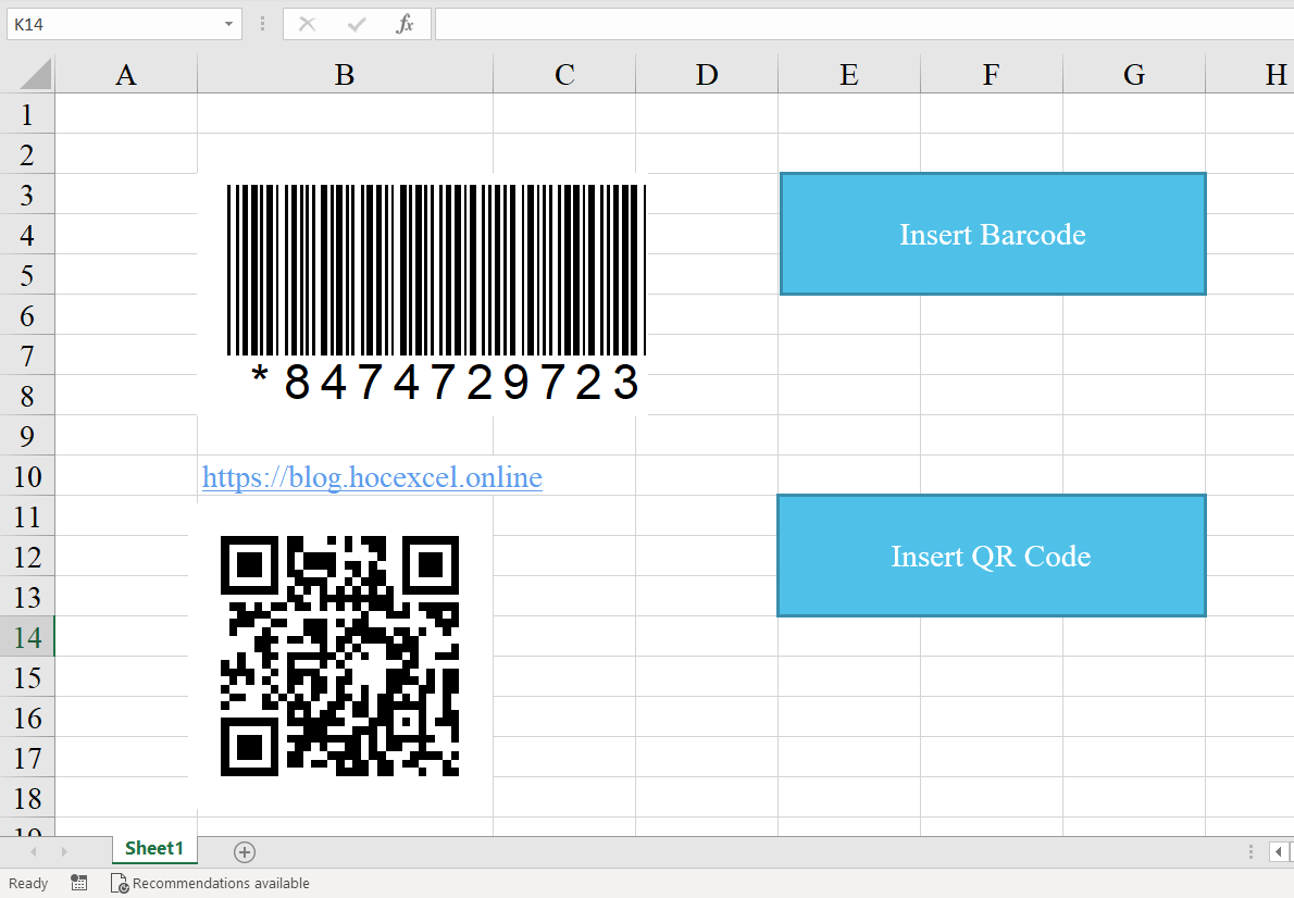 QR Code trong Excel: QR Code trong Excel sẽ giúp cho công việc của bạn hiệu quả và nhanh chóng hơn. Bạn có thể tạo QR Code cho bất kỳ thông tin nào trên bảng tính của mình, từ số điện thoại của một khách hàng cho đến địa chỉ email của đối tác kinh doanh. Khách hàng của bạn sẽ cảm thấy dễ dàng hơn khi sử dụng mã QR và đây là một cách hiệu quả để tăng tương tác với khách hàng của bạn.