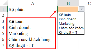 Chỉnh cỡ chữ trong data validation