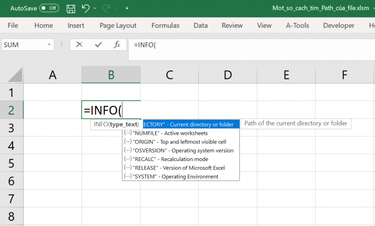 Cách Tìm đường Dẫn Tới File Excel, Thư Mục Chứa File đang Mở - Học ...