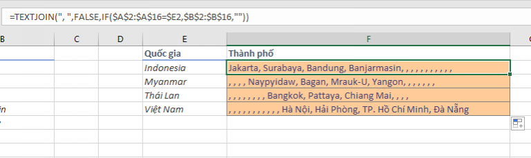 Hướng dẫn hàm TEXTJOIN ghép chuỗi thỏa mãn điều kiện trong Excel - Học ...