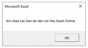 Cách sử dụng MsgBox trong Excel VBA