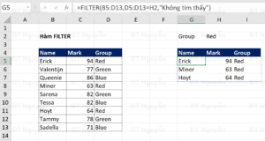 Hàm Filter lọc dữ liệu trong Excel
