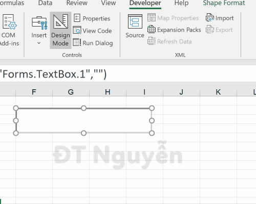 Kết nối Textbox và vùng trên bảng tính