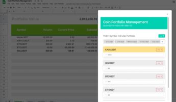 Xây dựng công cụ theo dõi giá trị tài sản đầu tư vào Portfolio tiền điện tử