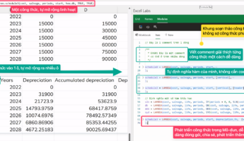 Soạn thảo công thức let và lambda trong Excel 365 sử dụng Excel Labs