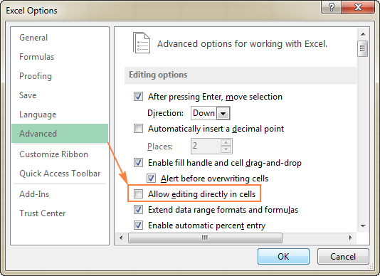 For the F2 key to position the cursor in the formula bar, uncheck the 'Allow editing directly in cells' option.