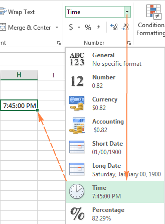 A quick way to apply the default time format in Excel