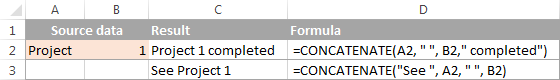 Concatenating a text string and cell value