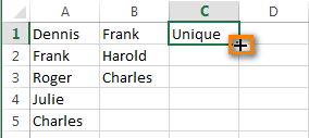 Put the cursor to the lower right corner of the cell where you have written the formula