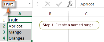 The fastest way to create a named range in Excel.