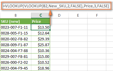 Doing two vlookups in one formula