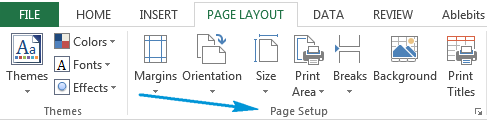 Go to the Page Layout tab and find the Page Setup section