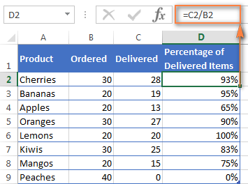 Using mathematical operators in Excel formulas