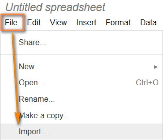 Choose Import from the File menu.
