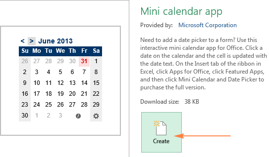 Downloading a calendar template for Excel