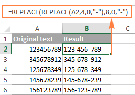 Using nested REPLACE functions in Excel