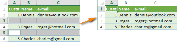 3 quick and correct ways to tát remove blank rows in Excel
