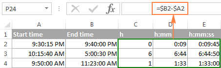 2 - cách tính thời gian trong Excel